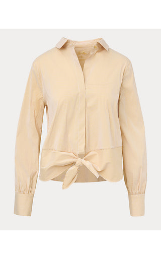 The Tie Lilly Shirt - Iced Latte Mirror Shirting Stripe