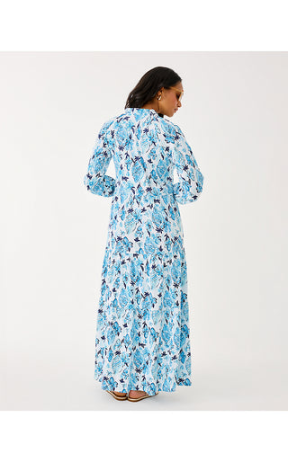 Lilly Pulitzer Malone 3/4 Sleeve Maxi Dress - Resort White Seashell Splendor Lilly Pulitzer Malone 3/4 Sleeve Maxi Dress - Resort White Seashell Splendor