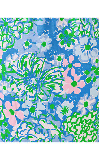 Parigi Boat Neck Maxi Dress - Sunwashed Blue Plumes In Bloom