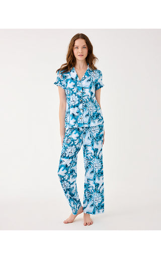 Valaine Pajama Top - Bellevue Blue Lilly Gulls