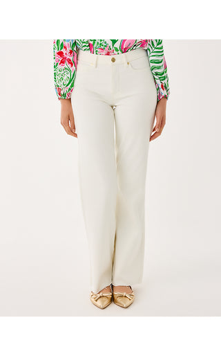 Aniston High Rise Straight Leg Jean - Coconut