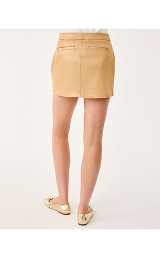 Colette Stretch Shimmer Mini Skirt - Gold Metallic