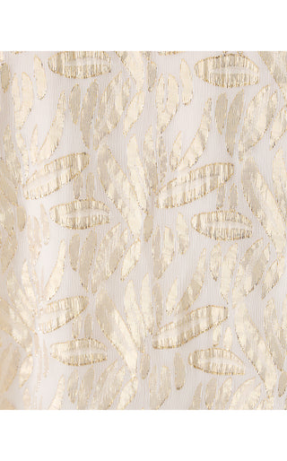 Giana Long Sleeve Silk Top - Coconut Leafy Babe Metallic Silk Clip