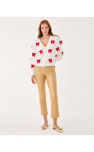 Liza Shimmer Crop Flare Jean - Gold Metallic