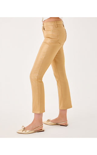 Liza Shimmer Crop Flare Jean - Gold Metallic