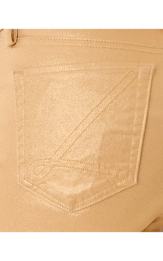 Liza Shimmer Crop Flare Jean - Gold Metallic