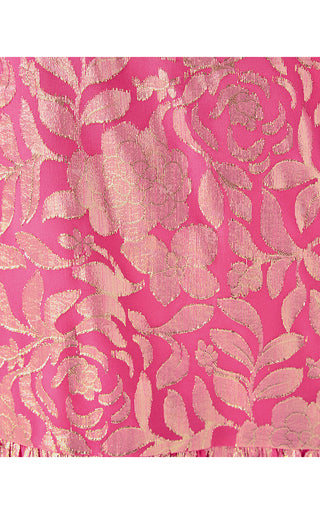 Evaline Silk Dress - Sun Shell Pink Floral Bloom Silk Clip