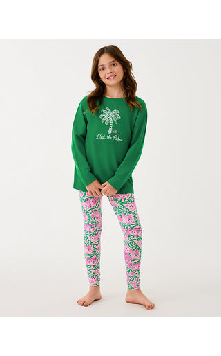 Girls Mini Ballad Sweatshirt - Multi Deck The Palms Embroidery
