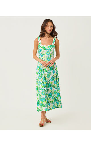 Dwyer Midi Dress - Resort White Monarch Rose