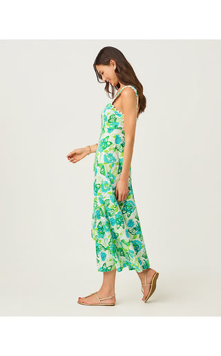 Dwyer Midi Dress - Resort White Monarch Rose