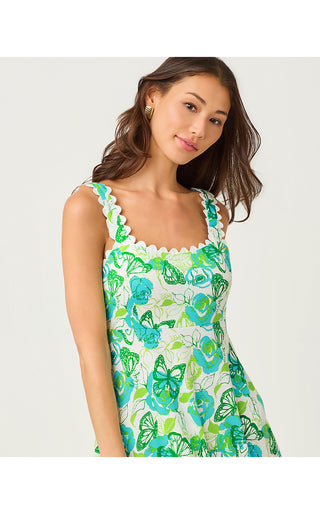 Dwyer Midi Dress - Resort White Monarch Rose