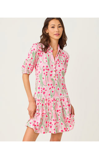 Bingley Dress - Conch Shell Pink Sunny Daisies