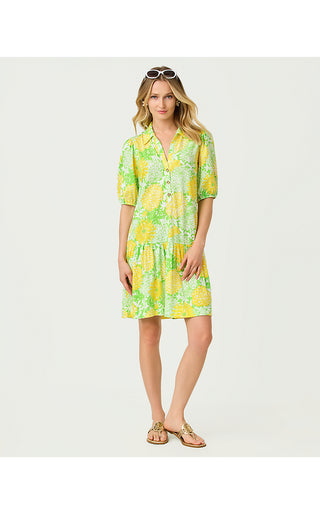 Bingley Dress - Crocodile Green Mumbo Jumbo