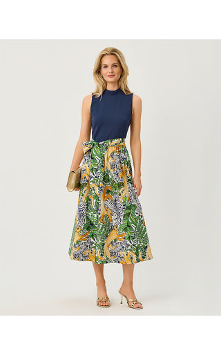 Prima Midi Dress - Multi Palm Prowl