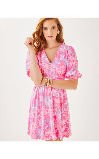 Brightan Dress - Rousseau Pink Zen Garden