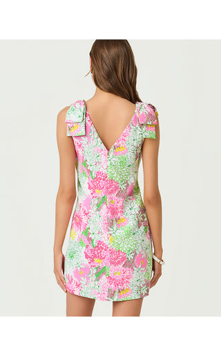 Carmine Shift Dress - Resort White Mum Patch