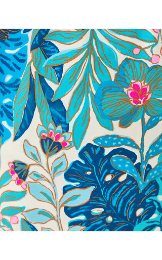 Wexlee Skirted Romper - Breezy Aqua Best Fronds Forever Engineered