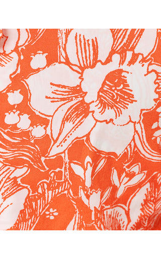 Romey Shift Romper - Sunset Orange Budding Romance
