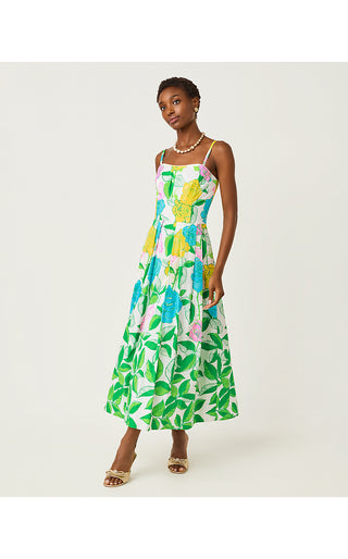 Kenni Midi Dress - Multi Rose Bud Engineered