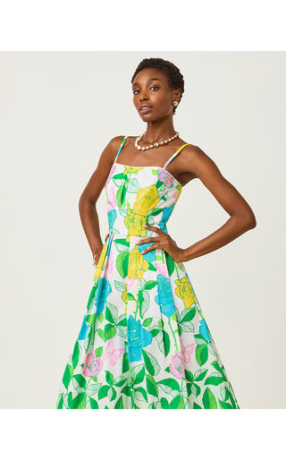 Kenni Midi Dress - Multi Rose Bud Engineered