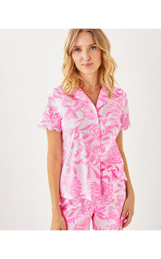 Marlita Pajama Top - Rousseau Pink Glisten In The Sun