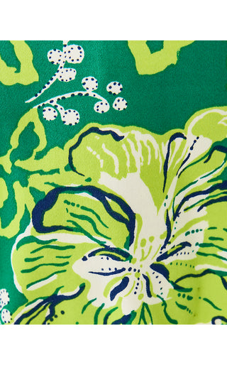 The Short Sleeved Lilly Shift Dress - Fiddle Leaf Green Once And Floral