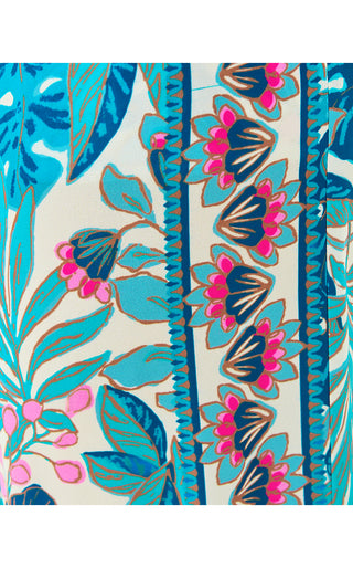 Bal Harbour Stretch Palazzo Pant - Breezy Aqua Best Fronds Forever Engineered