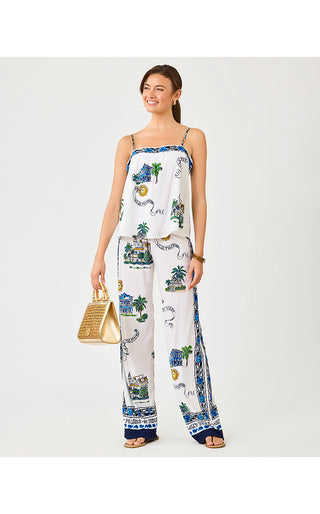 Bal Harbour Stretch Palazzo Pant - Coconut Key West Toile Engineered