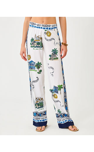 Bal Harbour Stretch Palazzo Pant - Coconut Key West Toile Engineered