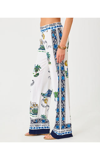 Bal Harbour Stretch Palazzo Pant - Coconut Key West Toile Engineered
