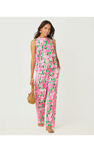 Bal Harbour Stretch Palazzo Pant - Putting Green Hannah Engineered