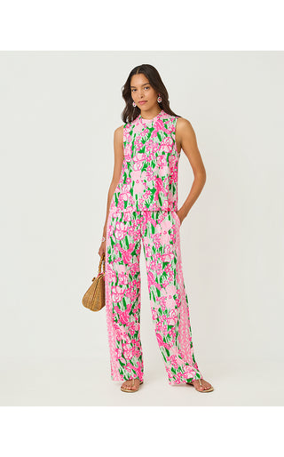 Bal Harbour Stretch Palazzo Pant - Putting Green Hannah Engineered