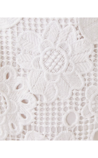 Malena Lace Dress - Resort White Passion Flower 3D Lace