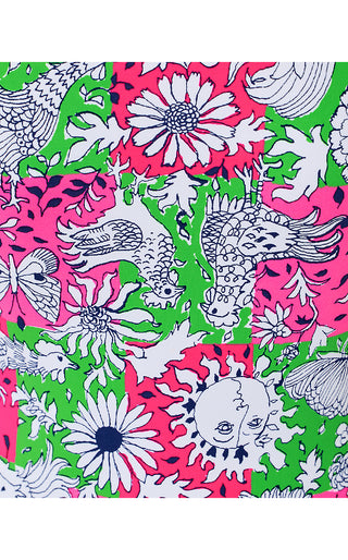 Girls UPF 50+ Denning Rashguard Swimsuit - Cherry Blossom Pink Lil Chicken Check