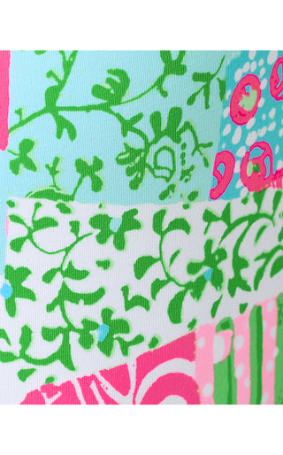 UPF 50+ Girls Denning Rashguard Swimsuit - Multi Crazy Quilt