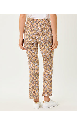 UPF 50+ Luxletic Corso Kick Flare Pant- Iced Latte Lil Cheetah Checks