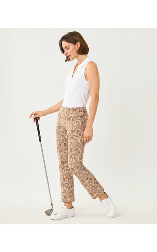 UPF 50+ Luxletic Corso Kick Flare Pant- Iced Latte Lil Cheetah Checks