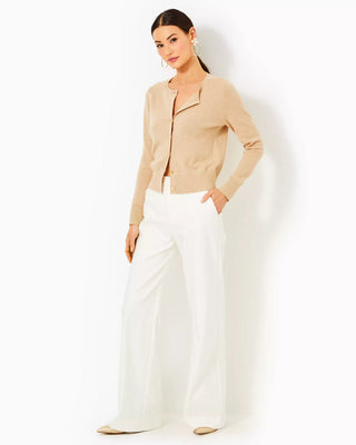 Fairley Cashmere Cardigan - Heathered Sand Bar Metallic