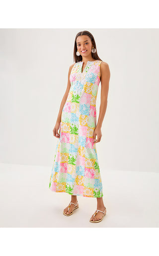 Raina Maxi Dress - Multi Via Sunny Sunflowers