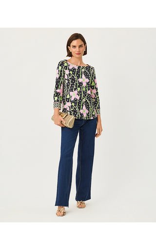 UPF 50+ Callison ChillyLilly Top - Onyx Blushing Blooms Engineered