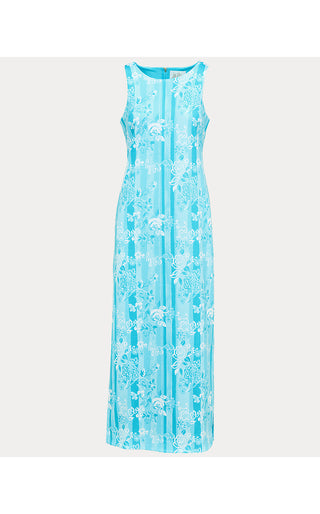 Melodie Maxi Dress - Capri Blue Roseys Petals