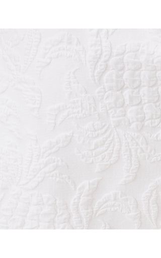 Carmine Stretch Shift  Dress - Resort White Pineapple Pucker Jacquard