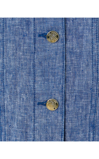Seaspray Linen Jacket - Starlight Navy X Resort White