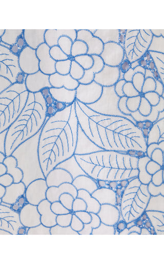 Zander Sleeveless Romper - Sunwashed Blue Sunshowers Embroidery