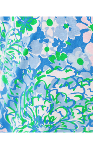 Girls Mini Alden Dress - Sunwashed Blue Plumes In Bloom