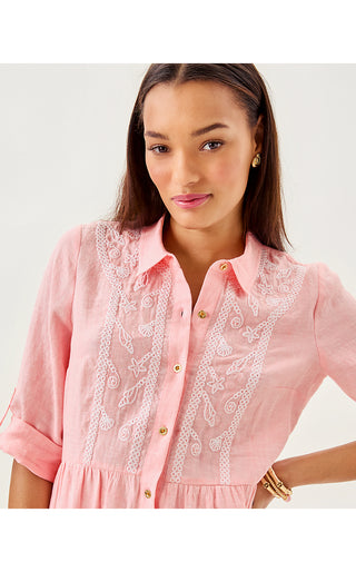 Shaela Dress - Sorbet Pink X Resort White