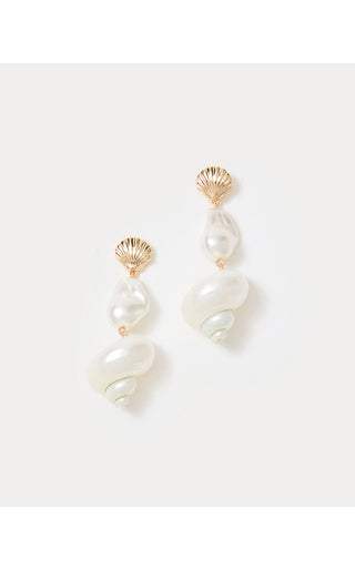 Summer Serenade Drop Earrings - Resort White