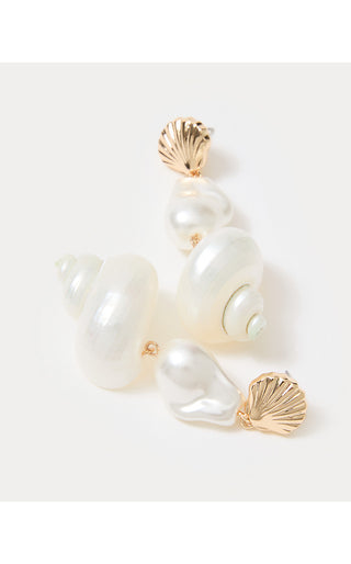 Summer Serenade Drop Earrings - Resort White