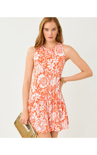 Dixi Dress - Sunset Orange Budding Romance