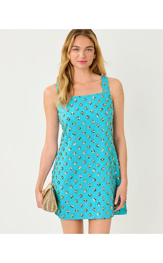 Tamala Dress - Turquoise Tide Beaded Sequin Embellished